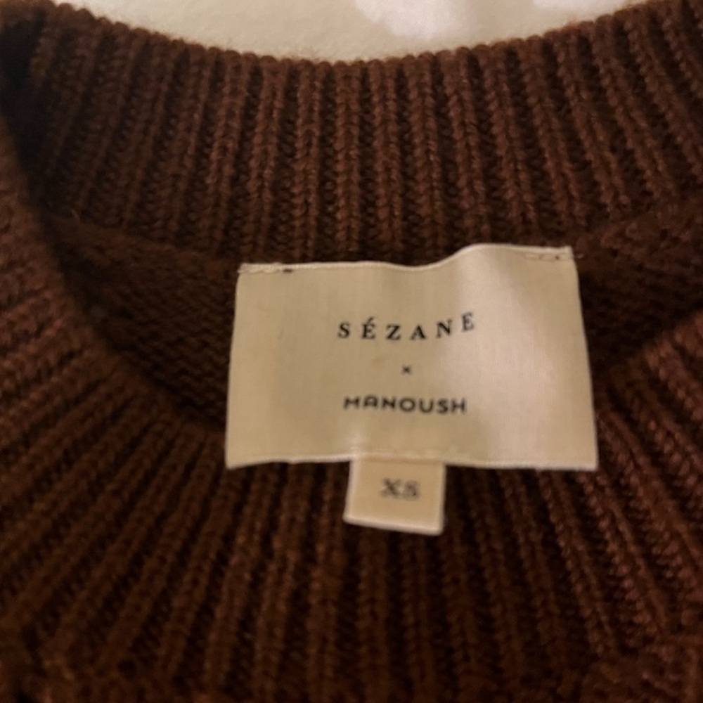 Sezane Brown Ruffled Sweater - Picture 10 of 14
